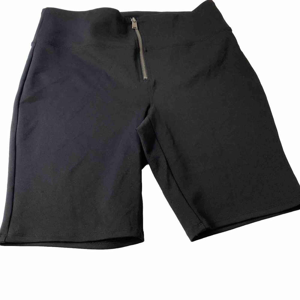 Express Shorts Women's Size L Black Wide Exposed Zip Front